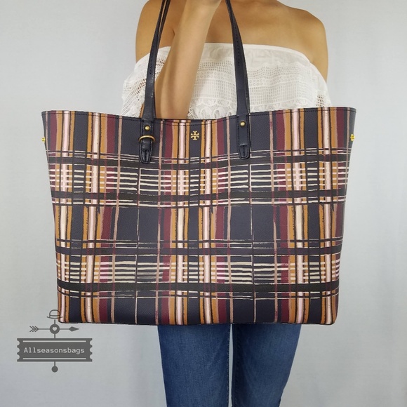 Tory Burch Handbags - Tory Burch Kerrington Square Plaid Philly Tote Bag